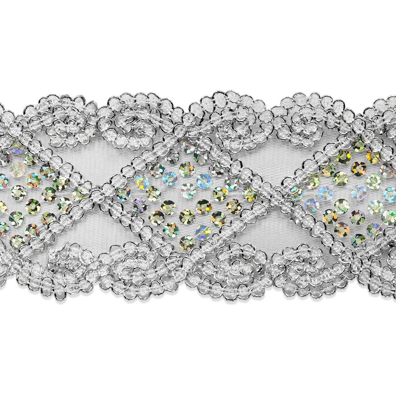 9 yards of Jasmin Embroidery Diamond Sequin Trim | 9 yard cut